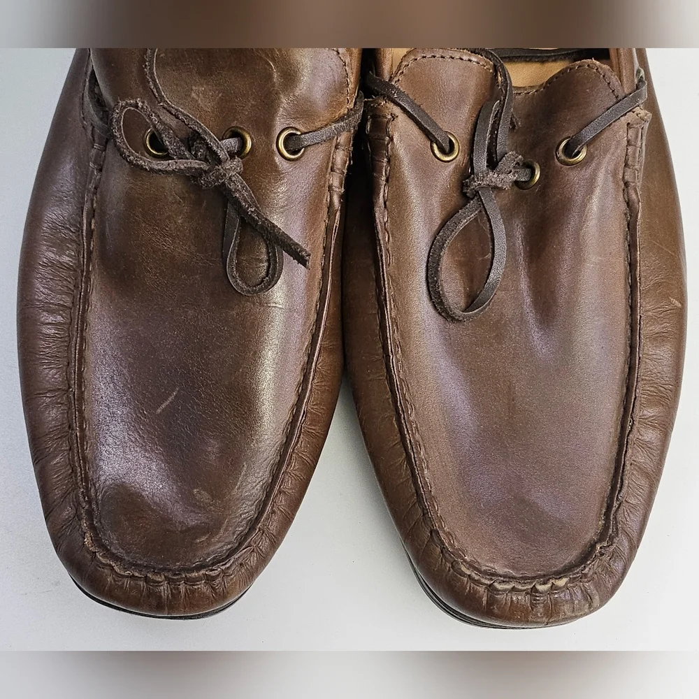 GBX Henley Loafer‎ Soft Brown Leather Slip-On Driving Shoes Mens Size 12D